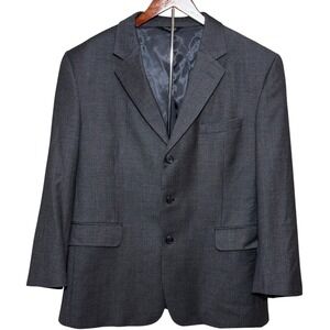 JOS A BANK Mens 44S Houndstooth Single‎ Vent Grey Wool Sport Coat Blazer Jacket